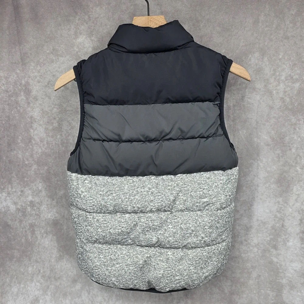 Gap Kids Boys 10/12 Medium Black Gray Puffer Vest Outdoor Zippered Pockets